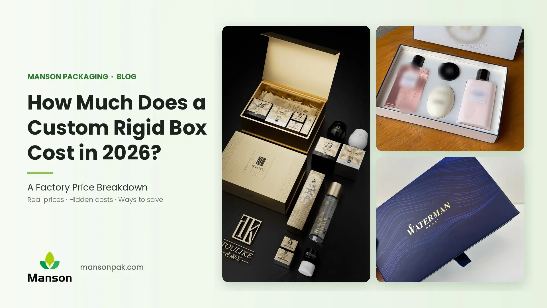 custom rigid box cost guide 2026 with magnetic gift box examples