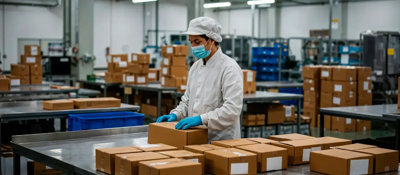 Factory staff packing collapsible rigid boxes designed to cut shipping CBM by 75%