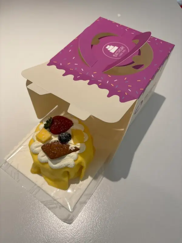 mini cake box with handle top view closed