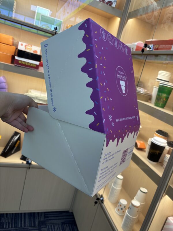 birthday cake box open top view one piece structure